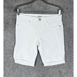 D. Jeans Bermuda Denim Shorts Women Size 6 Stretch White Cotton Back‎ Pockets
